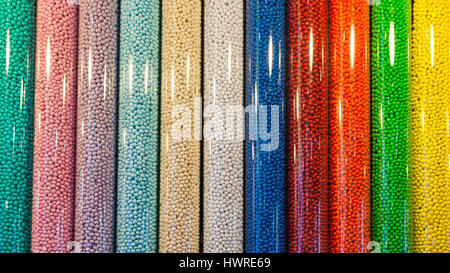 New York City, Usa - July 08, 2015: The M&M world store in Times square. This three-level 24,000-square-foot store is the largest candy store in Manha Stock Photo