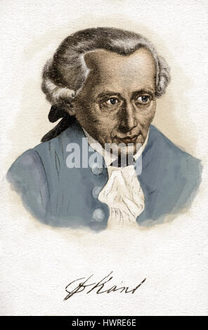 Immanuel Kant - German Prussian philosopher, 22 April 1724 - 12 February 1804. Stock Photo