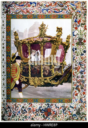 King George V and Queen Mary of Teck c. 1910 in the historic royal state coach Stock Photo