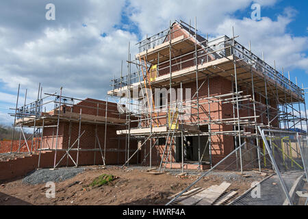 New build detached house under construction, England, UK Stock Photo