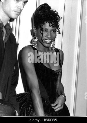 Sinitta, British pop singer, attends an awards ceremony in London, England on October 18, 1990. Stock Photo