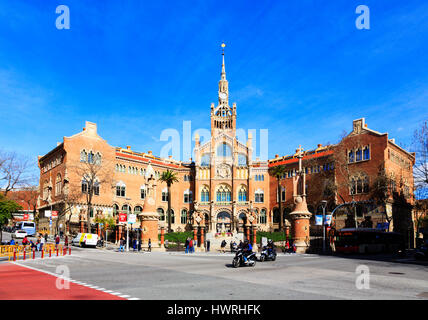 The old Hospital de la Santa Creu i Sant Pau, now the exhibition centre and gallery, Recinte Modernista de Sant Pau, Barcelona, Catalunya, Spain Stock Photo