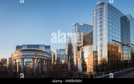 European Parliament in Brussels at sunrise Stock Photo