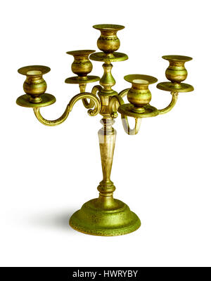 Antique candlestick isolated on a white background Stock Photo