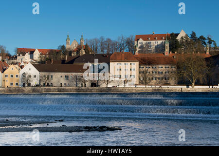 View over  the medieval town of Landsberg am Lech in Bavaria, situated on the Romantische Strasse. Stock Photo