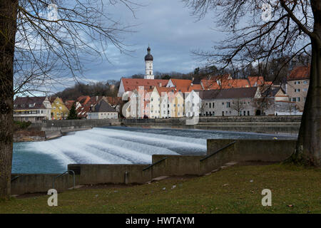 View over  the medieval town of Landsberg am Lech in Bavaria, situated on the Romantische Strasse. Stock Photo