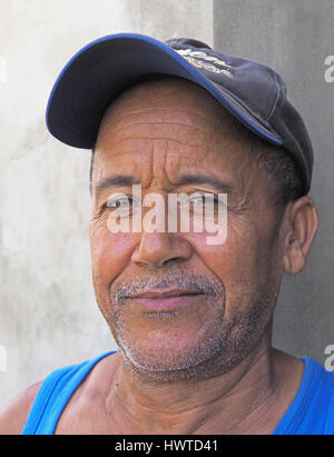 Cacao tree nursery grower in Puerto Plata, Dominican Republic. Stock Photo