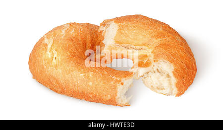Two pieces of pita bread near isolated on white background Stock Photo