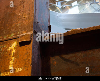 New York City, Usa - July 11, 2015: 9-11 Memorial Museum Tridents steel structures of the destroyed Twin Towers, Manhattan Stock Photo