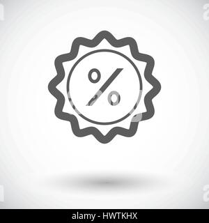 Percent label. Single flat icon on white background. Vector illustration. Stock Vector