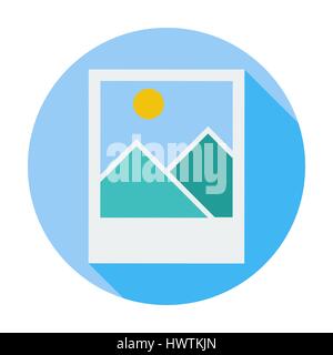 Photo single. Single flat color icon. Vector illustration. Stock Vector