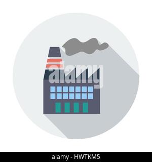 Factory. Single flat color icon. Vector illustration. Stock Vector