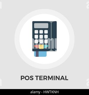POS terminal icon vector. Flat icon isolated on the white background. Editable EPS file. Vector illustration. Stock Vector