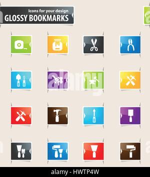 Work tools vector bookmark icons for your design Stock Vector