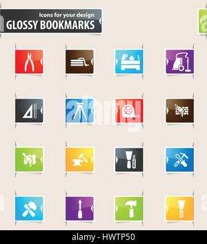 Work tools vector bookmark icons for your design Stock Vector
