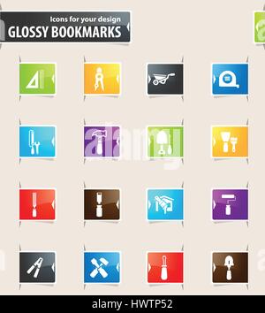 Work tools vector bookmark icons for your design Stock Vector