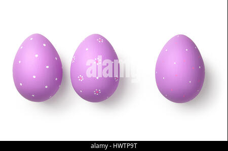 Easter eggs on white background. Easter concept. Top view Stock Photo
