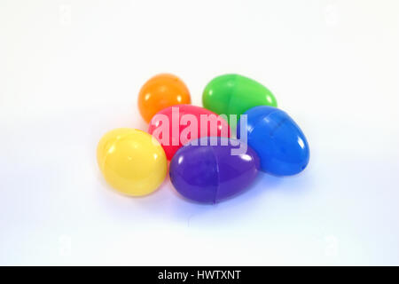 assorted colored easter eggs Stock Photo