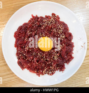 korea traditional stamina food : raw beef Stock Photo