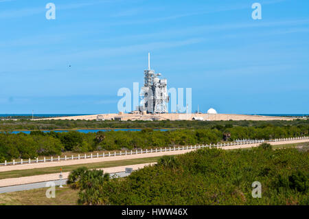 Titusville, Cape Canaveral, Florida, USA - November 22, 2011: NASA Space Shuttle Launch Center - the launch pad where the final Space Shuttle will go  Stock Photo