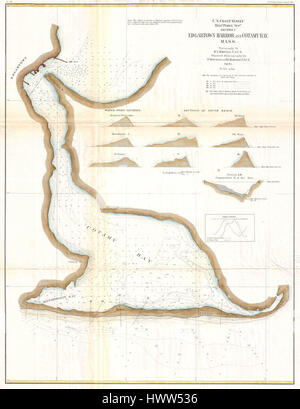 1871 U.S. Coast Survey Map or Chart of Edgartown Harbor, Martha's Vineyard, Massachusetts   Geographicus   Edgartown uscs 1871 Stock Photo