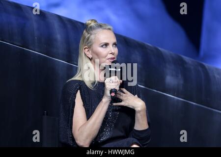 Beijing, China. 23rd Mar, 2017. Jason Statham and Charlize Theron attend the production conference of The Fate of the Furious press conference in Beijing, China on 23th March, 2017. Credit: TopPhoto/Alamy Live News Stock Photo