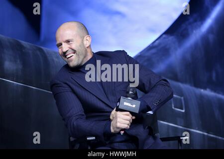 Beijing, China. 23rd Mar, 2017. Jason Statham and Charlize Theron attend the production conference of The Fate of the Furious press conference in Beijing, China on 23th March, 2017. Credit: TopPhoto/Alamy Live News Stock Photo