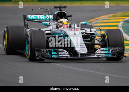 Melbourne, Australia. 24th March, 2017. Lewis HAMILTON GBR 44 driving for MERCEDES AMG PETRONAS MOTORSPORT during the 2017 Formula 1 Rolex Australian Grand Prix, Australia on March 24 2017. Credit: Dave Hewison Sports/Alamy Live News Stock Photo