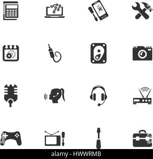 Electronics repair vector icons for user interface design Stock Vector