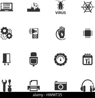 Electronics repair vector icons for user interface design Stock Vector