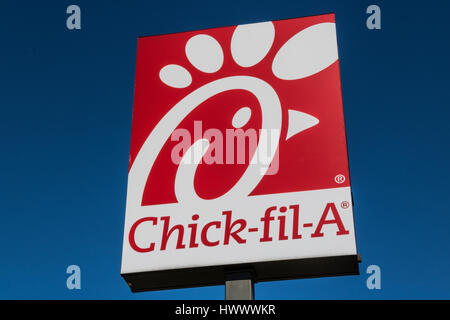 Indianapolis - Circa March 2017: Chick-fil-A Retail Fast Food Location. Chick-fil-A Restaurants are Closed on Sundays VII Stock Photo