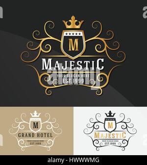 Premium Royal Crest Logo Design. Suitable for Hotel, Beauty Center, Real Estate, Resort, House logo Vector illustration Stock Vector