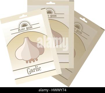 Pack of garlic seeds icon Stock Vector