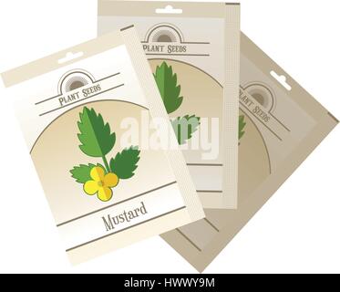 Pack of Mustard seeds icon Stock Vector