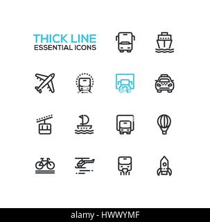 Transportation icon set of unique line icons Stock Vector Image & Art ...