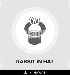 Rabbit in magician hat icon vector. Flat icon isolated on the white background. Editable EPS file. Vector illustration. Stock Vector