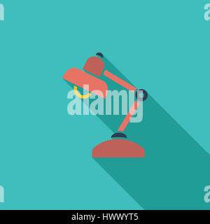 Reading-lamp icon. Flat vector related icon with long shadow for web and mobile applications. It can be used as - logo, pictogram, icon, infographic e Stock Vector