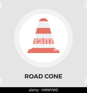 Road Cone icon vector. Flat icon isolated on the white background. Editable EPS file. Vector illustration. Stock Vector