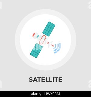 Satellite icon vector. Flat icon isolated on the white background. Editable EPS file. Vector illustration. Stock Vector