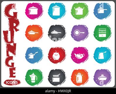 Dishes symbol icons for user interface design Stock Vector