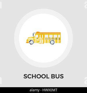 School bus icon vector. Flat icon isolated on the white background. Editable EPS file. Vector illustration. Stock Vector