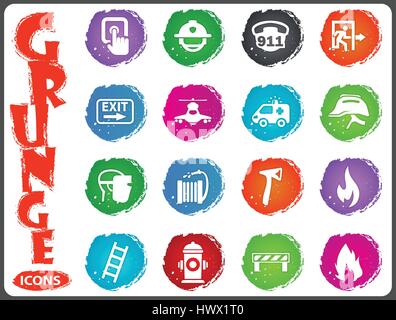 Emergency icon set for web sites and user interface Stock Vector