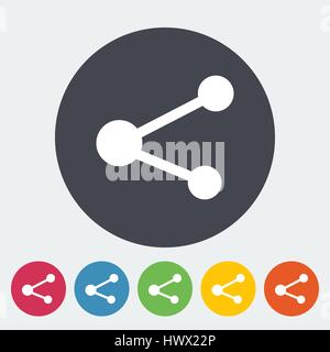 Share. Single flat icon on the circle. Vector illustration. Stock Vector