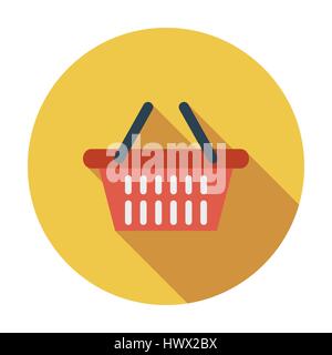 Shopping basket. Single flat color icon. Vector illustration. Stock Vector