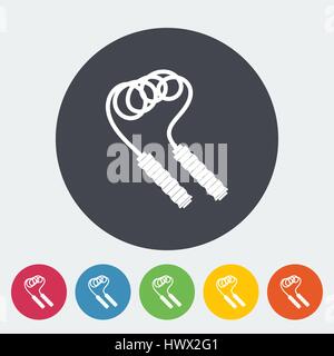 Skipping rope. Single flat icon on the circle. Vector illustration. Stock Vector