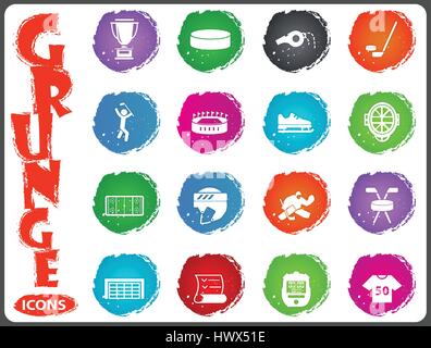Hockey symbol icons for user interface design Stock Vector