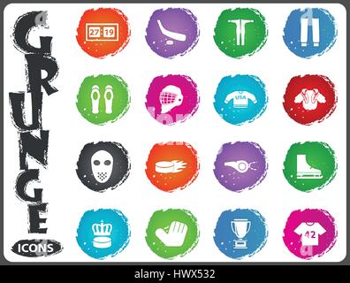 Hockey symbol icons for user interface design Stock Vector
