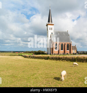 Church of village Den Hoorn on West Frisian Waddensea island Texel, North Holland, Netherlands Stock Photo