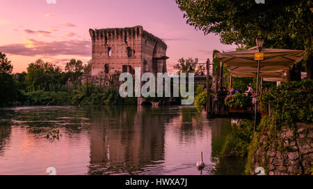 Evening in Borghetto, Valeggio sul Mincio, Italy. Stock Photo