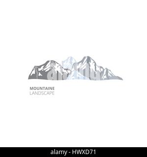 Mountain landscape for company resort logo . Vector Stock Vector